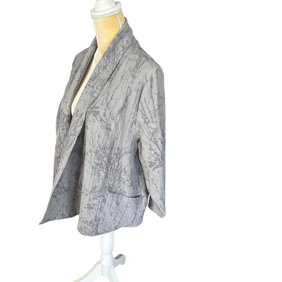 Habitat Clothes to Live In Gray Artsy Open Front Jacket Top Size XL Textured - Picture 4 of 10